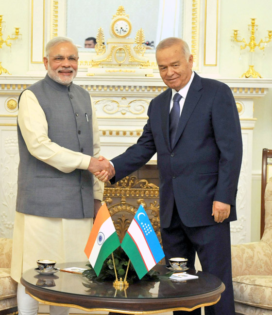 PM Modi meets President of Uzbekistan